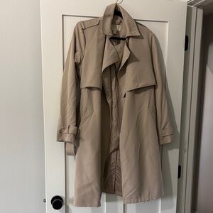 Michael Kors Taupe Trench Coat with Lapel Detail